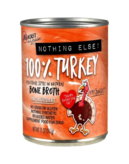Against the Grain Nothing Else 100% One Ingredient Adult Wet Dog Food Turkey, 11oz. (Case of 12)