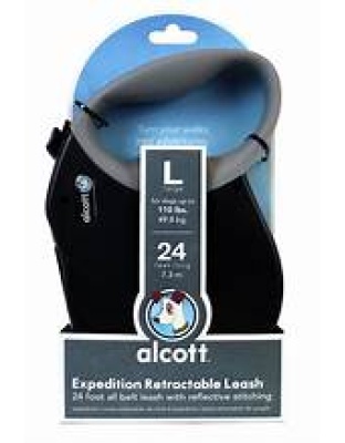 Alcott Adventure Retractable Belt Leash Black Large-16Ft