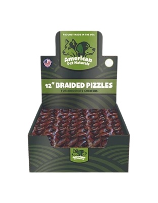 American Pet Naturals Dog Grain Free Braided Bully 12 Inch 25 Count Display