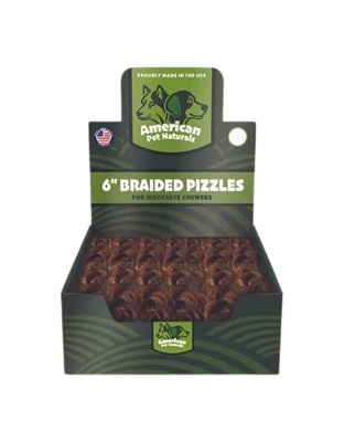 American Pet Naturals Dog Grain Free Braided Bully 6 Inch 35 Count Display
