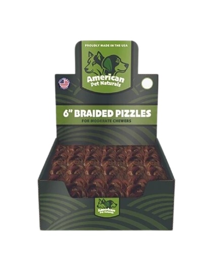 American Pet Naturals Dog Grain Free Braided Bully 6 Inch 35 Count Display