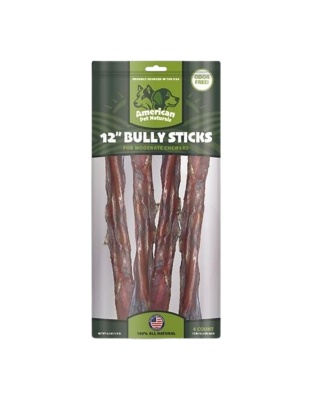 American Pet Naturals Dog Grain Free Bully Sticks 12 Inch 4 Count
