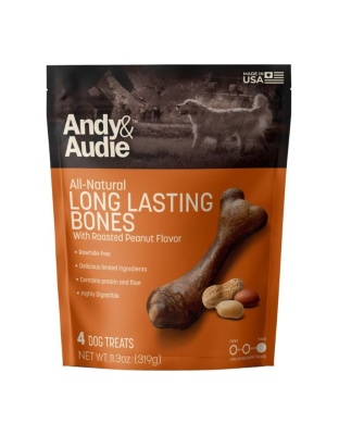 Andy & Audie Alternative Bone Chews For Dogs Nut Medium-4 Count 11.3oz.