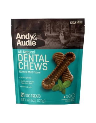Andy & Audie Dental Chews For Dogs Mint Xsmall 6oz.