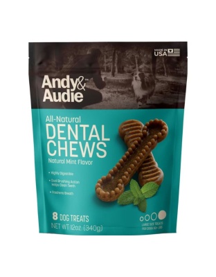 Andy & Audie Dental Chews For Dogs Mint Large 12oz.