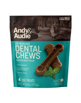 Andy & Audie Dental Chews For Dogs Mint Large 6oz.