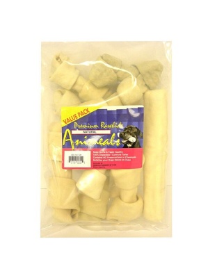 Animeal Assort Natural Medium 2Lb Bag Rawhide Valuepack