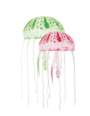 Aquatop Floating Jellyfish Aquarium Ornament Green/Red 1ea/2 In & 3 in, 2 pk
