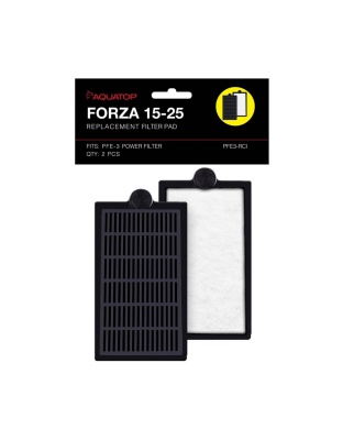 Aquatop FORZA Replacement Filter Inserts with Premium Activated Carbon 15-25 Black, White 1ea/2 pk