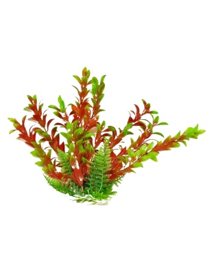 Aquatop Hygro Aquarium Plant with Weighted Base Green, Red 1ea/9 in