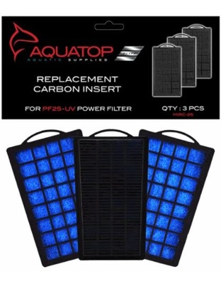 Aquatop Aquarium Carbon Cartridge for Hang on Power Filters For PF25-UV Power Filter 1ea/3 ct