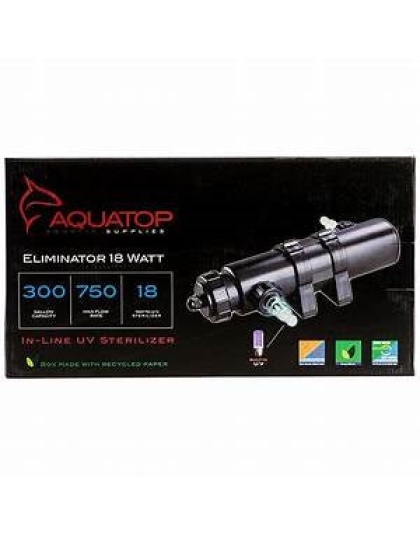 Aquatop Eliminator Series In-Line UV Sterilizer Black 1ea/18 W