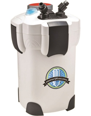 Aquatop CF400UV Canister Filter with UV Sterilization Grey 1ea