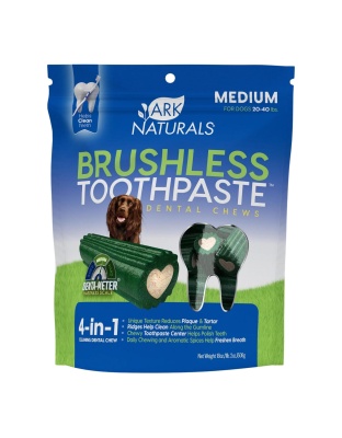 Ark Naturals Breath-Less Brushless Toothpaste Medium To Large Dog Chews, 18-oz. Bag