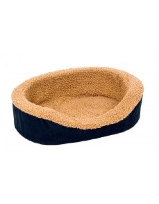 Aspen Plush/Suede Oval Dog Lounger Bed Assorted 1ea/18In X 14 in, XS
