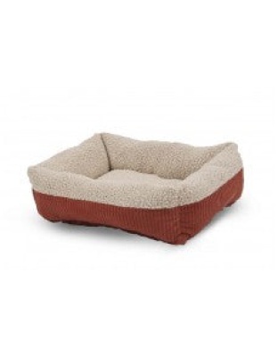 Aspen Self Warming Rectangular Dog Lounger Bed Barn Red/Cream 1ea/24In X 20 in, SM