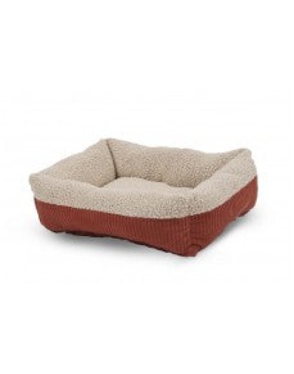 Aspen Self Warming Rectangular Dog Lounger Bed Barn Red/Cream 1ea/24In X 20 in, SM