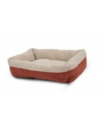 Aspen Self Warming Rectangular Dog Lounger Bed Barn Red/Cream 1ea/30In X 24 in, MD