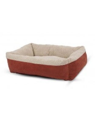 Aspen Self Warming Rectangular Dog Lounger Bed Barn Red/Cream 1ea/35In X 27 in, LG