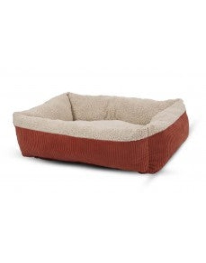 Aspen Self Warming Rectangular Dog Lounger Bed Barn Red/Cream 1ea/35In X 27 in, LG