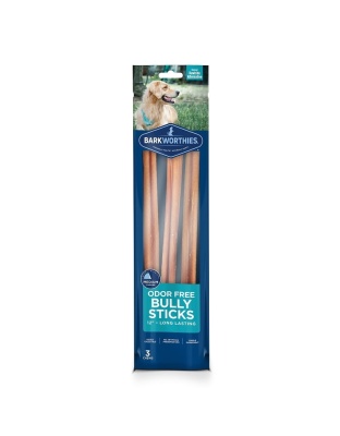 Barkworthies Odor Free Bully Stick 1ea/12 in, 3 pk