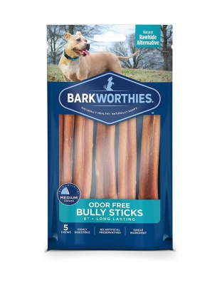 Barkworthies Odor Free Bully Stick 1ea/6 in, 5 pk