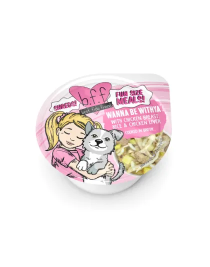 Bff Dog Wanna Be Withya Chicken Rice & Chicken Liver Cup 2.7oz. (Case of 12)