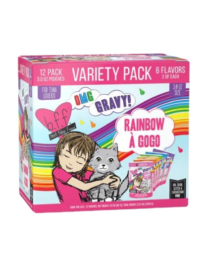 BFF Cat Omg Rainbow Variety Pack 3oz. Pouch (Case of 12)