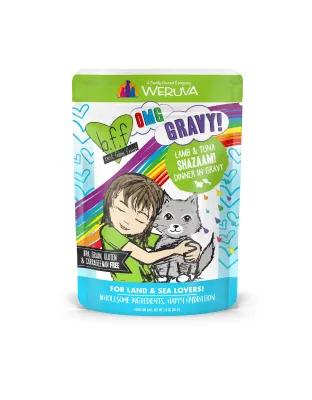 Weruva Cat BFF OMG Shazaam! Lamb and Tuna Dinner in Gravy 2.8oz. Pouch (Case of 12)