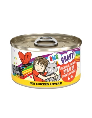 BFF Cat Omg Chicken and Salmon Stir It Up Dinner in Gravy 2.8oz. (Case of 12)