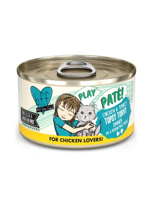 BFF Cat Play Chicken and Turkey Topsy Turvy Dinner 2.8oz. (Case of 12)