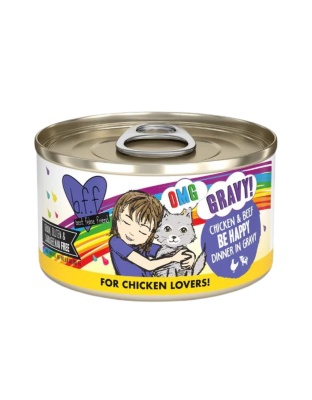 BFF Cat Omg Chicken and Beef Be Happy Dinner in Gravy 2.8oz. (Case of 12)