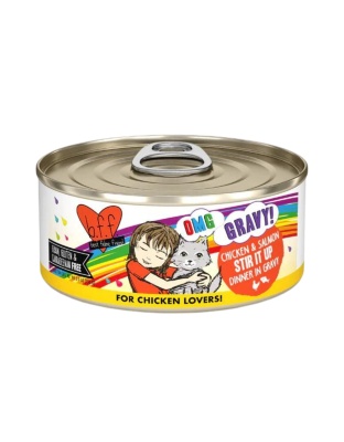 BFF Cat Omg Chicken and Salmon Stir It Up Dinner in Gravy 5.5oz. (Case Of 8)