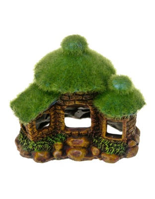 Blue Ribbon Pet Products Hut w/Fiber Moss Ornament 1ea/One Size