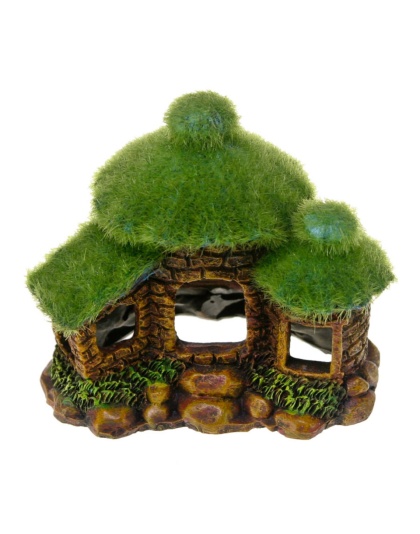 Blue Ribbon Pet Products Hut w/Fiber Moss Ornament 1ea/One Size