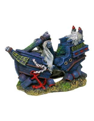 Blue Ribbon Pet Products Sunken Shipwreck Ornament 1ea/One Size