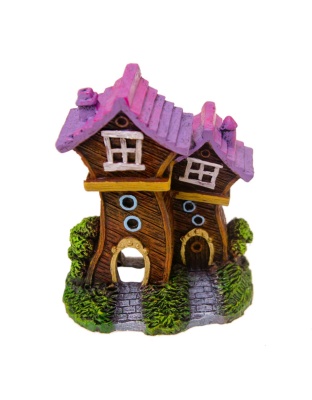 Blue Ribbon Pet Products Fun House Village Ornament Purple Roof, 1ea/SM