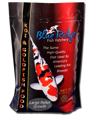 Blue Ridge Fish Hatchery Growth Formula Pellet Fish Food for Koi and Goldfish 1ea/5 lb, LG