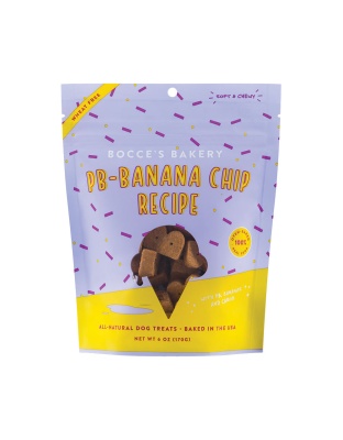 Bocces Dog Soft Chew Peanut Butter Banana Chip 6oz.