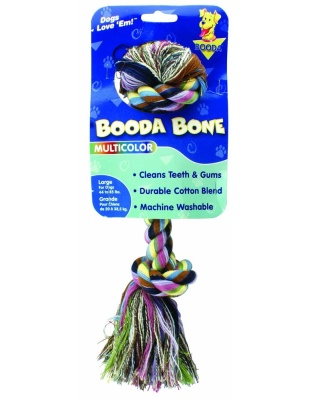 Booda 2-Knot Rope Bone Dog Toy Multi-Color 1ea/LG