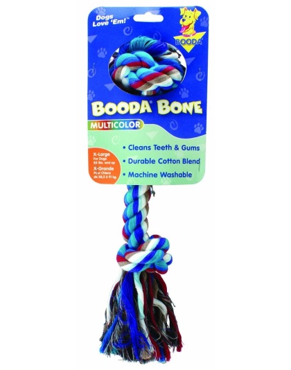 Booda 2-Knot Rope Bone Dog Toy Multi-Color 1ea/XL