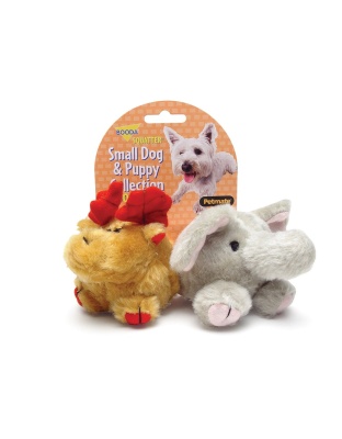 Booda Squatter Moose/Elephant Small Dog & Puppy Toy Multi-Color 1ea/SM, 2 pk