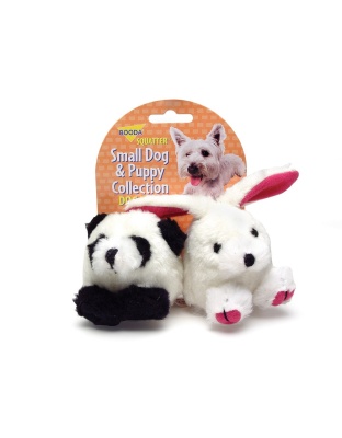 Booda Squatter Panda/Rabbit Small Dog & Puppy Toy Multi-Color 1ea/SM, 2 pk