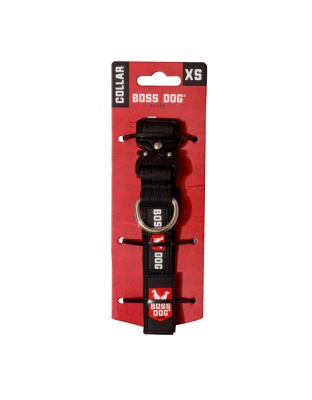Boss Dog Tactical Adjustable Dog Collar Black, 1ea/XS, 11-14in.