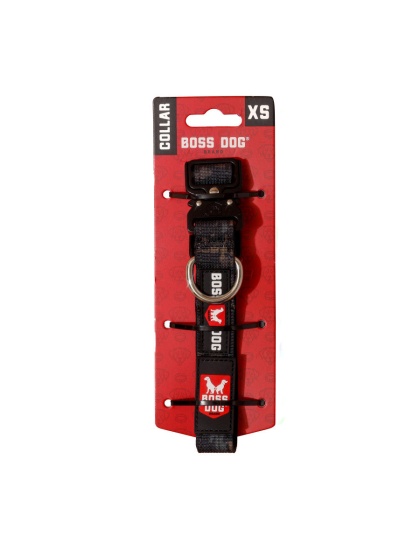 Boss Dog Tactical Adjustable Dog Collar Black Camo, 1ea/XS, 11-14in.
