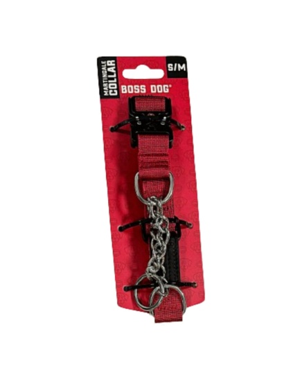 Boss Dog Martingale Dog Collar Red, 1ea/SM/MD