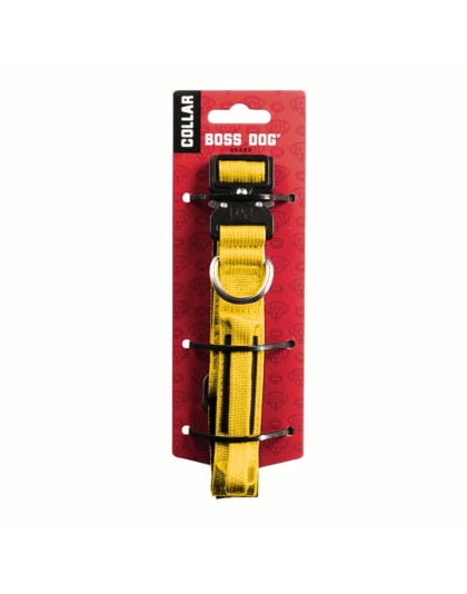 Boss Dog Tactical Adjustable Dog Collar Yellow, 1ea/LG