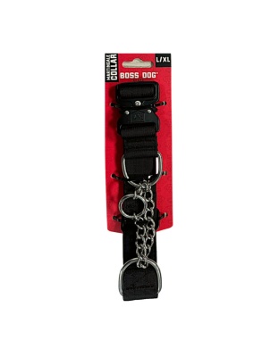 Boss Dog Martingale Dog Collar Black, 1ea/LG/XL