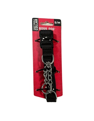 Boss Dog Martingale Dog Collar Black, 1ea/SM/MD