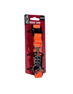Boss Dog Martingale Dog Collar Hunter Orange, 1ea/SM/MD